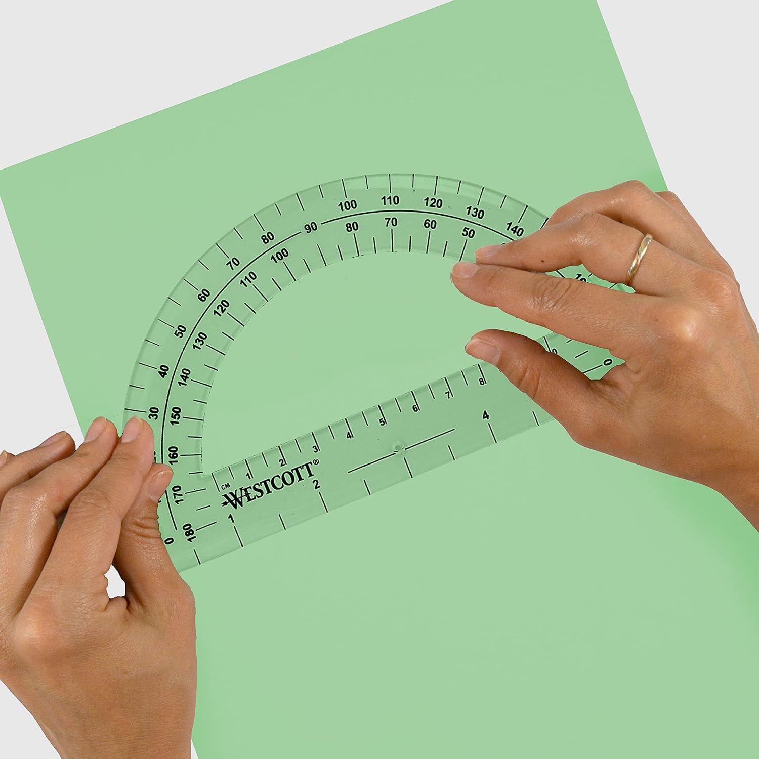 Westcott 6-Inch Plastic 180 Degree Protractor, Clear: Arts, Crafts & Sewing