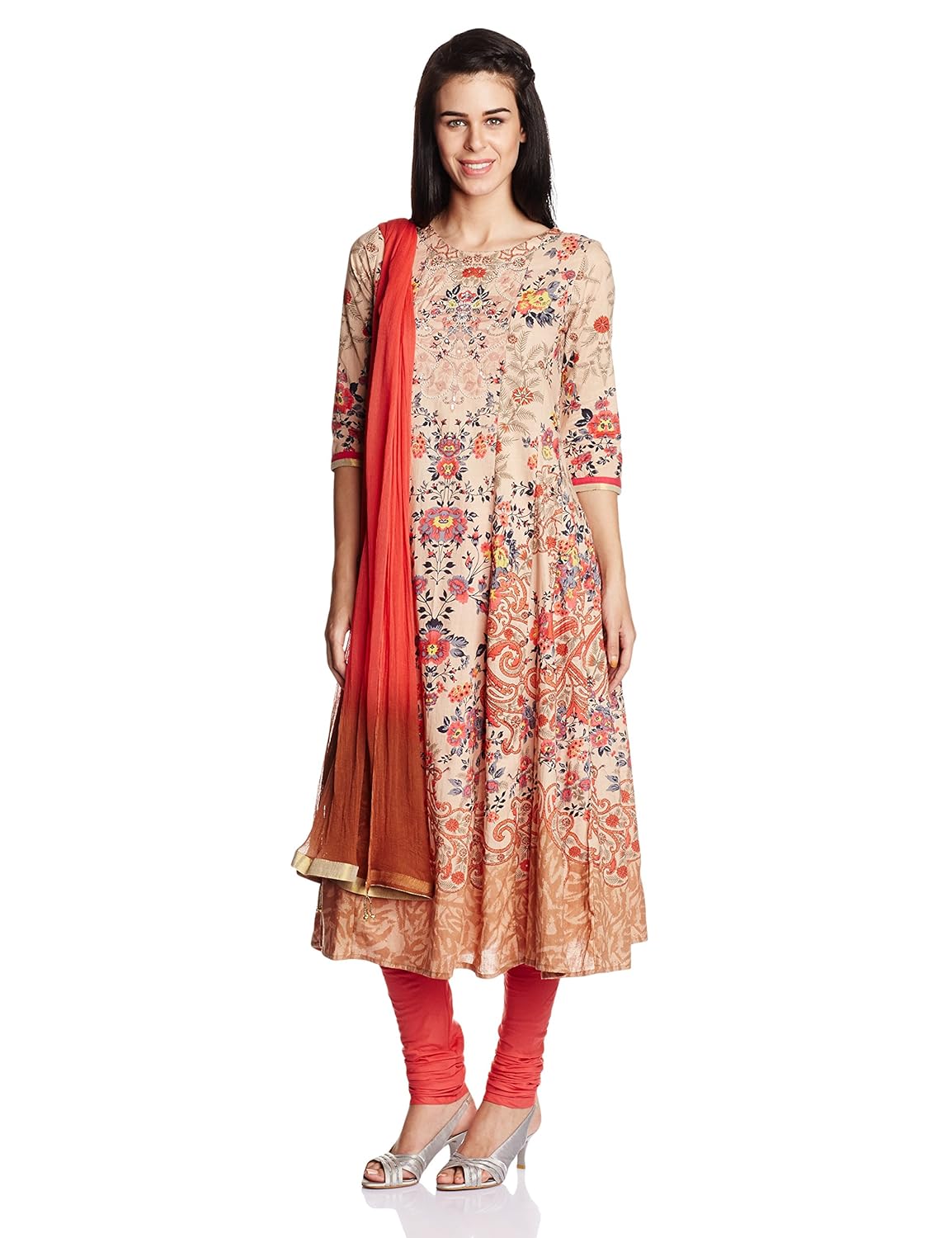 rain and rainbow women's anarkali salwar suit set