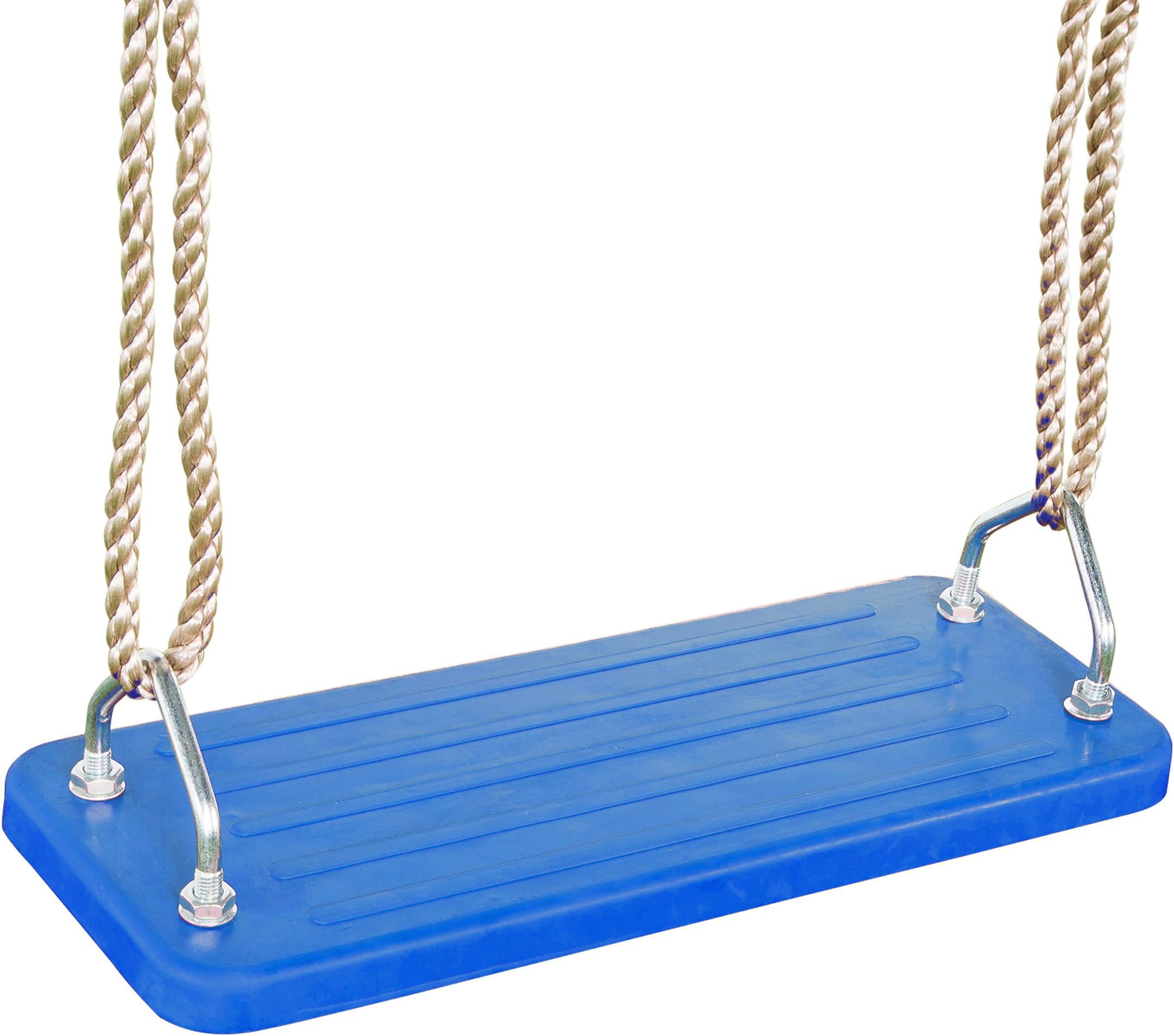 Ultrakidz Rubber Swing Seat / Swing Board with metal core for more swing, includes rope, height-adjustable, Blue