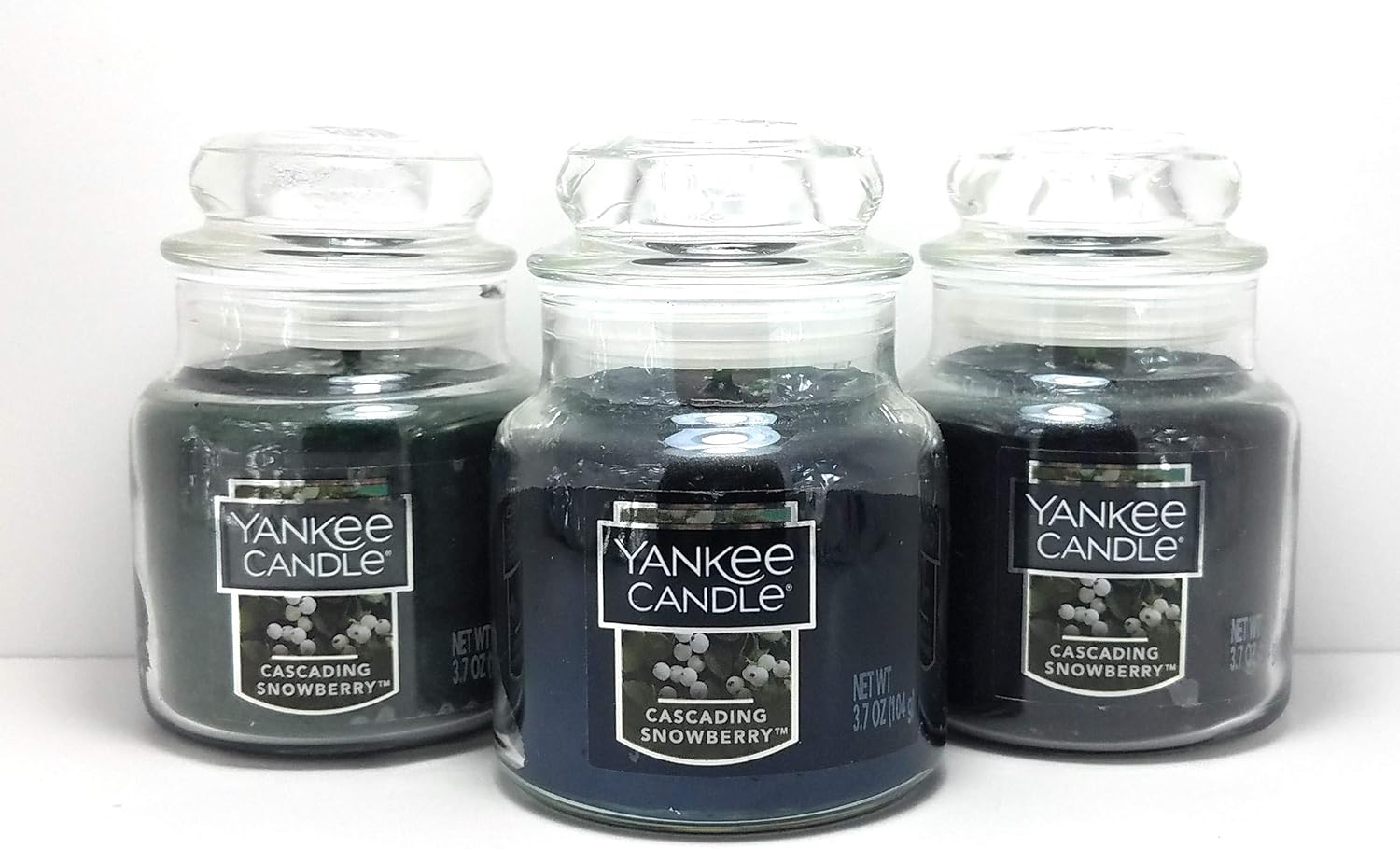 Yankee Candle 3 Pack Cascading Snowberry Small Classic Jar Candle 3.7 Oz. Home