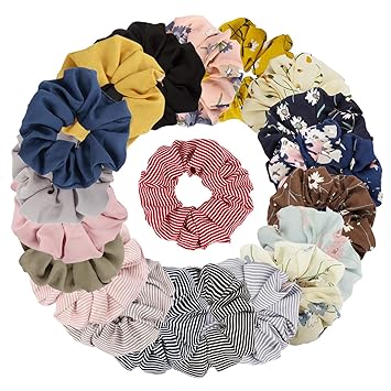 Amazon Com Tobatoba 20 Pack Hair Scrunchies Chiffon Hair Ties