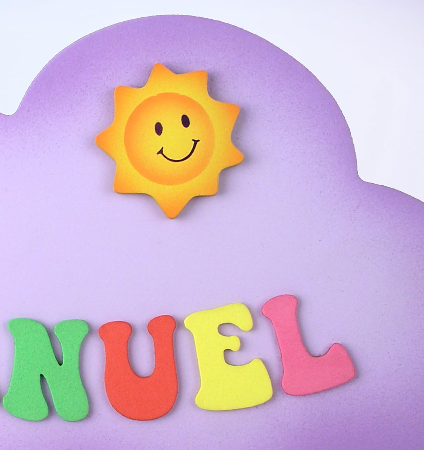 Türschild namensschild kinderzimmer Lila Wolke mit bunten Buchstaben