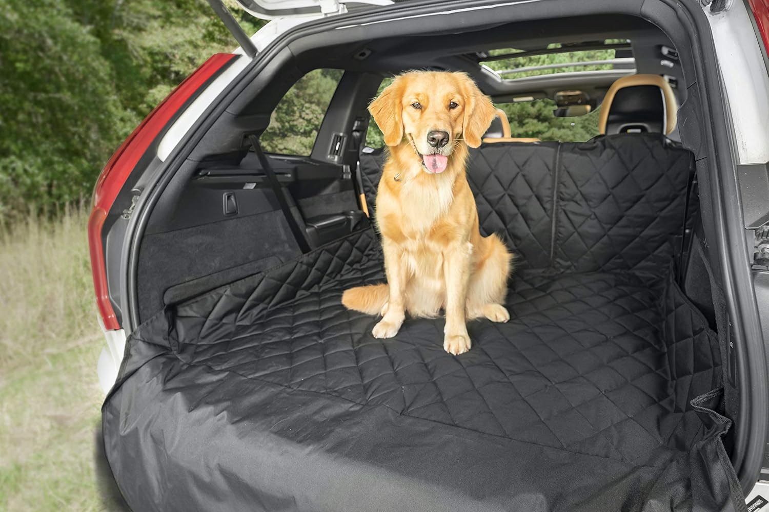 Plush Paws Waterproof Cargo Liner with Bumper and Side Panels, Large (Black) : Pet Supplies