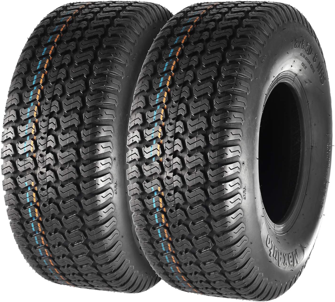 Set of 2 18X6.50-8 18x6.5x8 Turf Saver Lawn & Garden Tire 4PR