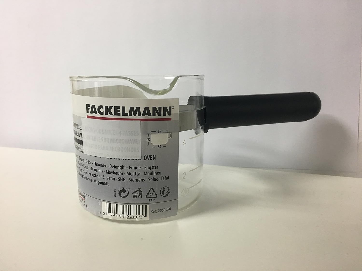 Fackelmann Jarra adaptables Especial microondas, Vidrio, Negro, 19 ...