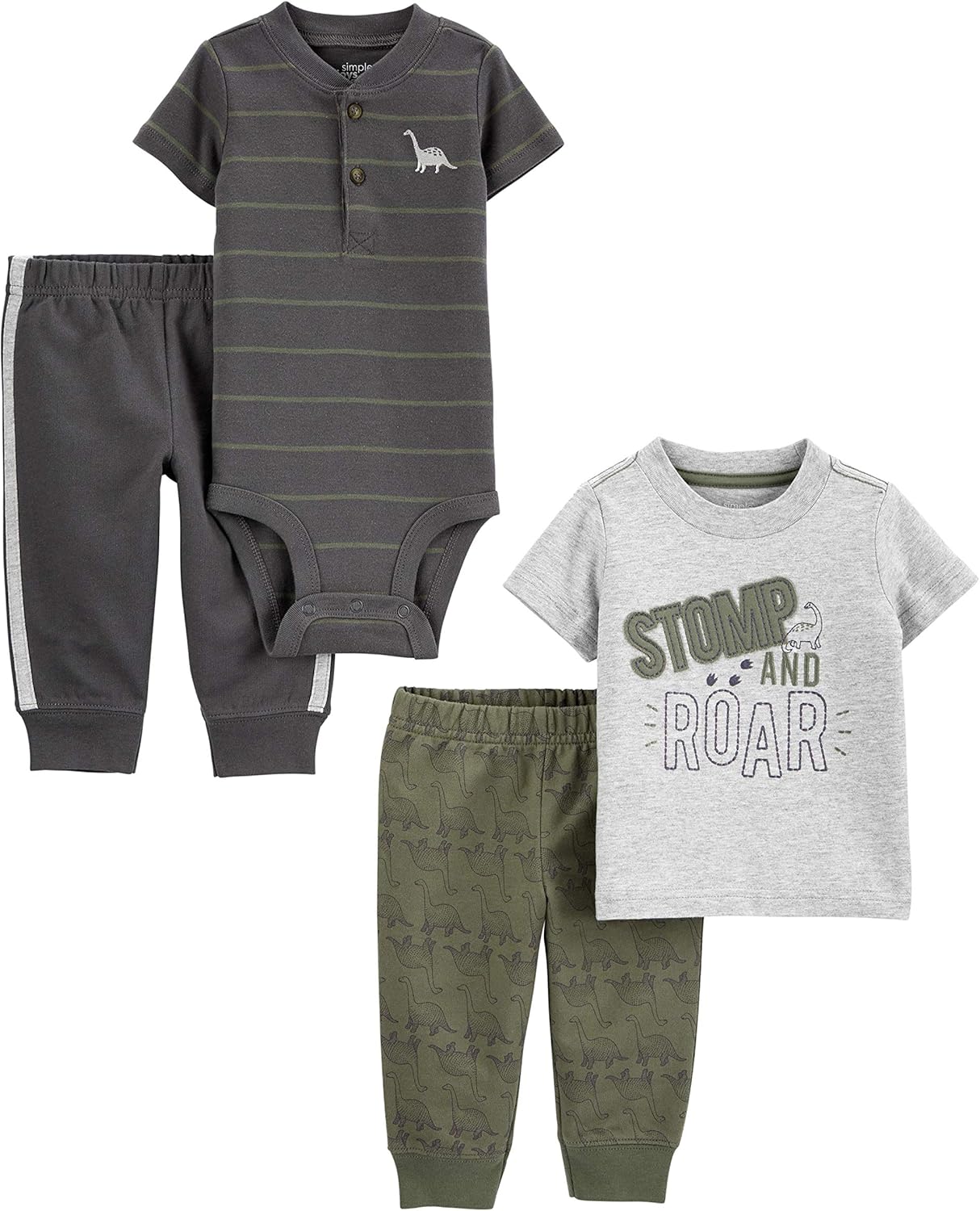 Simple Joys by Carter's Baby Boys' 4-Piece Bodysuit and Pant Set