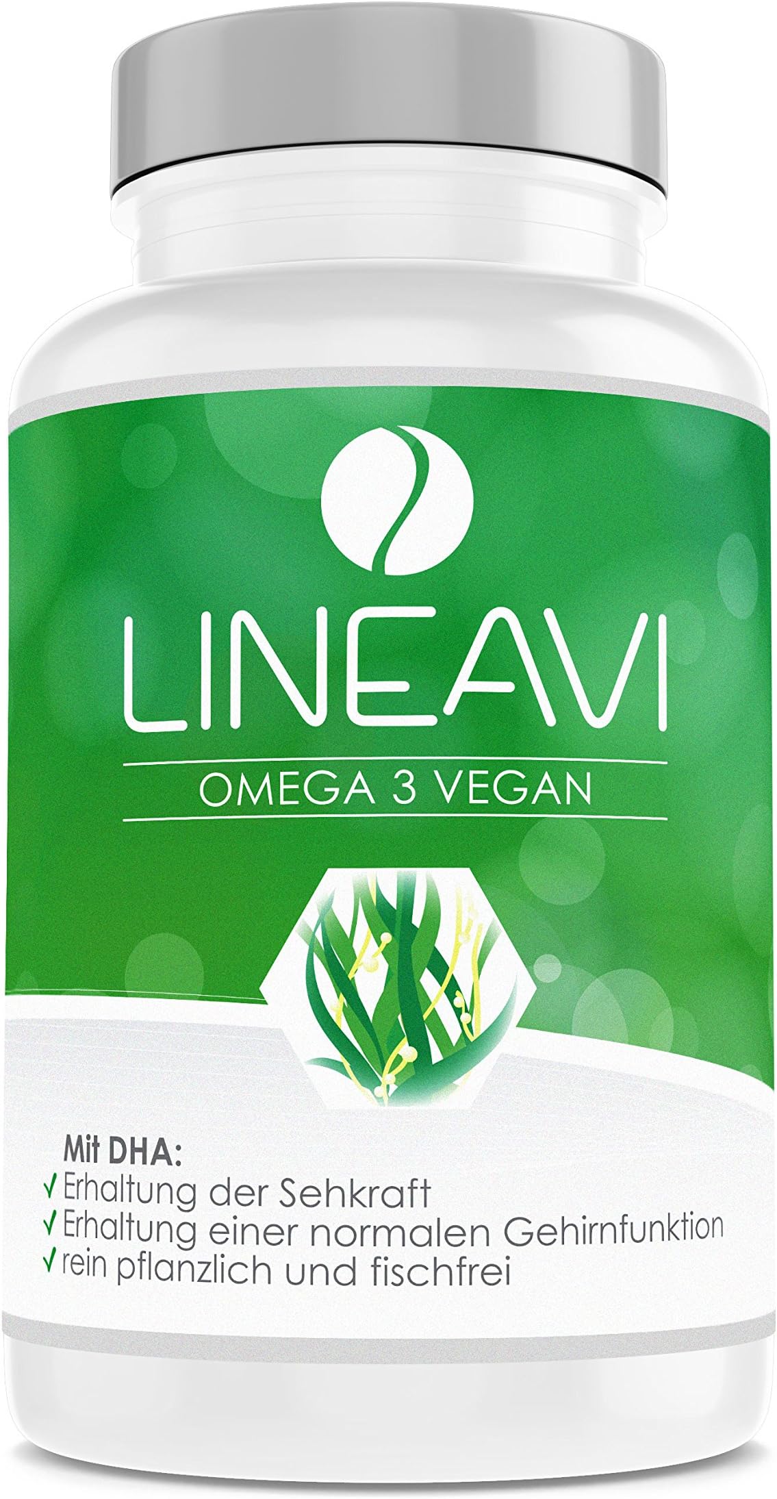 LINEAVI Omega 3 Vegan, high Quality Omega-3 Fatty acids from Algae Oil, Plant-Based Alternative to Fish Oil, Made in Germany, 60 Vegetarian Capsules (2-Month Supply)