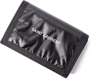 Amazon Saint Laurent Paris サンローランパリ 三つ折り財布 折りたたみ財布 ミニ財布 コンパクト財布 ロゴ コンパクトウォレット Nuxx ヌックス ナイロン ブラック Black 51 Ho23z 1054 メンズ 財布 並行輸入品 財布