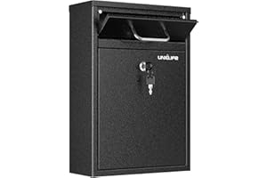 Uniclife Wall Mount Mailbox for Outside, Heavy Duty Locking Mailbox, Large Mailbox with Key Lock, Security Mail Box, Safe Key