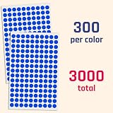 TownStix 3000 Pack 10mm Coloured Dot Stickers 10 Colours 150 per Sheet view 5