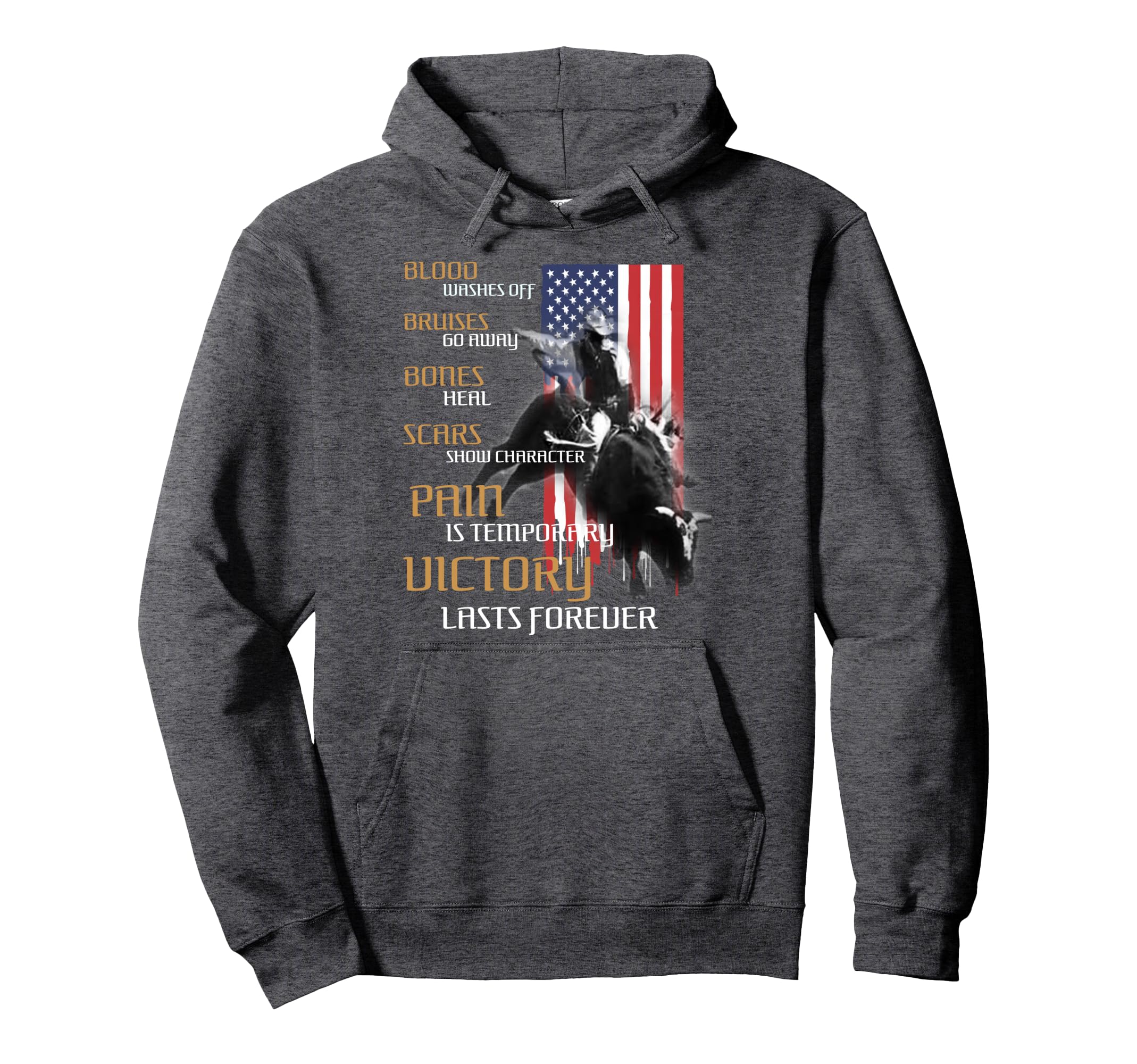 Texas Rider America Western Bull Riding for Men Pullover Hoodie