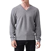 TheMenSeven Men's V-Neck Long Sleeve Sweater Slim Fit Casual Pullover Sweater