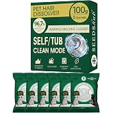 Seedshub Washing Machine Cleaner for Pet Hair, 6-Month Supply | Pet Hair Dissolver Powder for Washer Drum &amp; Pet Bedding, Removes Odor, Scale &amp; Residue, HE/Front/Top Load, 6 Sachets