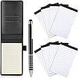 Outus 10 Pcs Mini Pocket Notepad Holder Set Included Mini Pocket Notepad Holder with 50 Lined Sheets, Metal Pen, 8 Pcs 3 x 5 Inch Memo Book Refills, 30 Lined Paper Per Note Pad (Black)