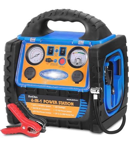 ZunDian Portable Power Station 1400Amp Jump Starter with 260 PSI Air