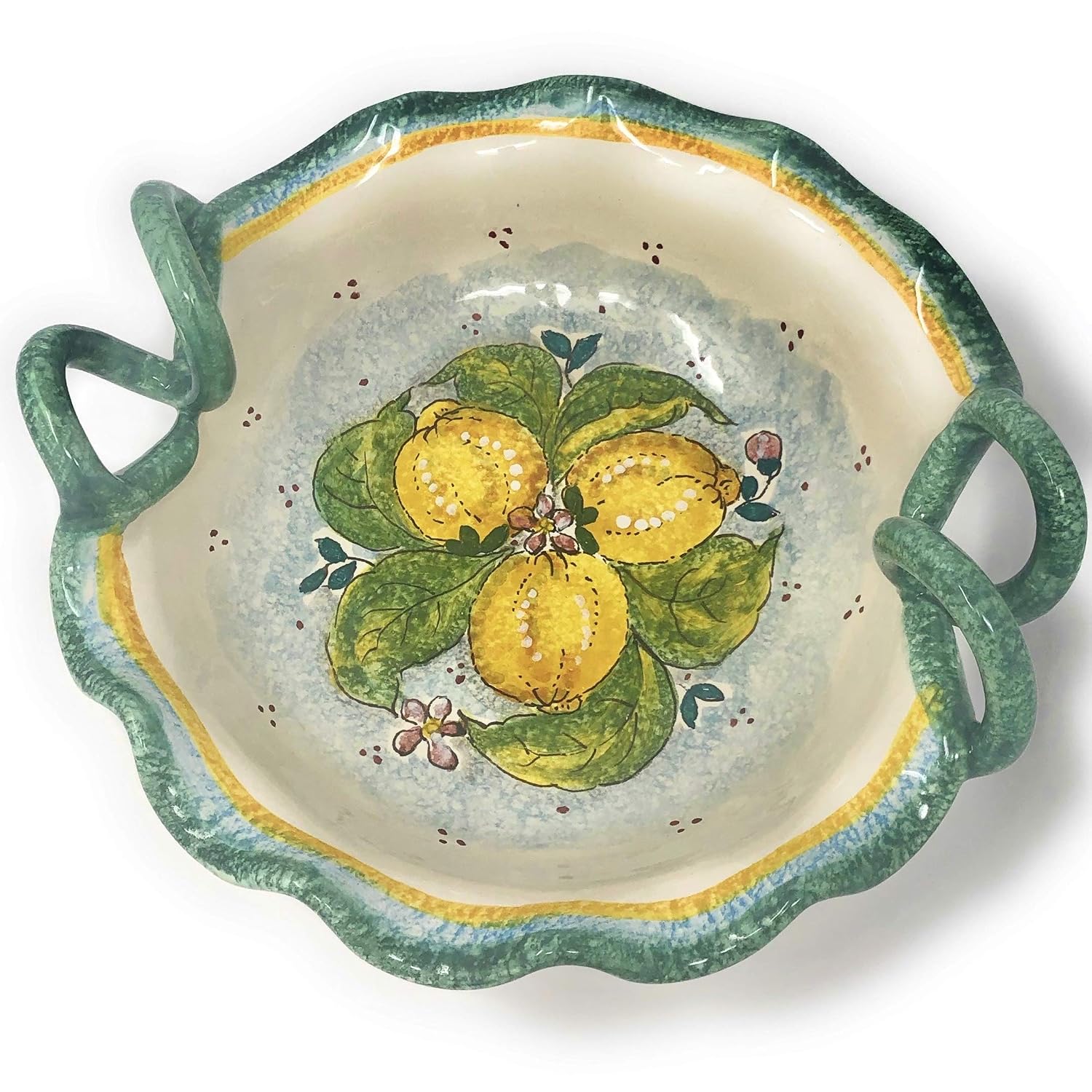 Keramik-Schild „Willkommen“ – Handbemalt In Italien, 19x13 Cm, Für Tür Oder Wand