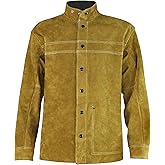 ANTAITHER Leather Welding Jacket - Flame Resistant, Heat & Spark Protection for Electric Welding, Grinding, Metalwork
