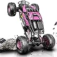 CROBOLL 1:12 Large RC Cars Toys for Boys Girls with Lifting Function, 4WD Remote Control Car Gifts for Kids 4X4 Off-Road RC Rock Crawler, 2.4GHz RC Truck with 2 Batteries 60Mins Play(Pink)