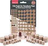 SOL 132pk Felt Pads Furniture Feet Round 10-25mm Self Adhesive 3mm Thick view 1