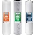 iSpring F3WGB32BPB 4.5” x 20” 3-Stage Whole House Water Filter Replacement Pack w/Sediment, Carbon Block, and US-Made Lead Reducing Cartridges, Fits WGB32B-PB