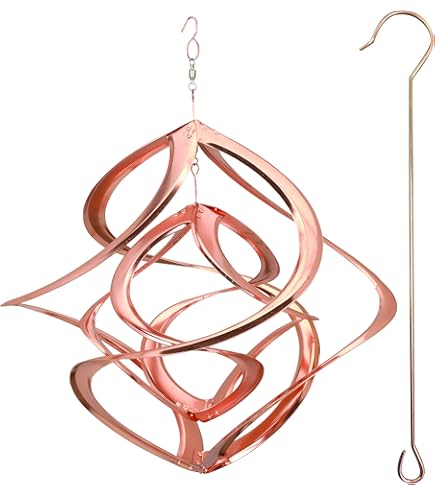 Cosmix Red Carpet – Spinner A Vento In Rame Con Pianeta In Vetro – Decorazione Da Giardino – Artigianale Con Gancio A S
