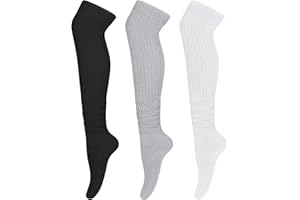 HRUTANE Womens Thigh High Socks Extra Long Knit Over Knee Stockings Winter Warm Thick Scrunch Slouch Soft Tall Leg Warmers