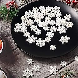 50 Pieces Mini Snowflake for Craft Tiny Resin Small