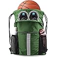 BeeGreen Drawstring Backpack Bag with Shoe Compartment, X-Large Black Gym Sports String Cinch Backpack