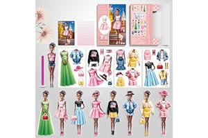 ADKBO Magnetic Princess Dress Up Paper Doll, 2024 New Magnetic Dress Up Baby, Magnetic Dress Up Baby Paper Dolls for Girls Nurturing Creativity and Imagination (Eva Princess)