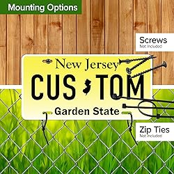 Custom New Jersey License Plate, Personalized