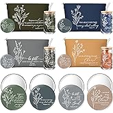 Fumete 4 Set Christian Gifts for Women Bulk Religious Makeup Bag Bible Verse Glass Cup Mini Christian Compact Mirror Regalos Cristianos for Mothers Day Birthday Graduation Church Gift (Neutral Colors)