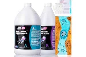 LET'S RESIN EPOXY RESIN Deep Pour Epoxy Resin 1.5 Gallon,2 to 4 Inch Depth Crystal Clear Epoxy for Flower Preservation,Bubble Free & Low Viscosity Casting Resin for River Table,Art,Crafts