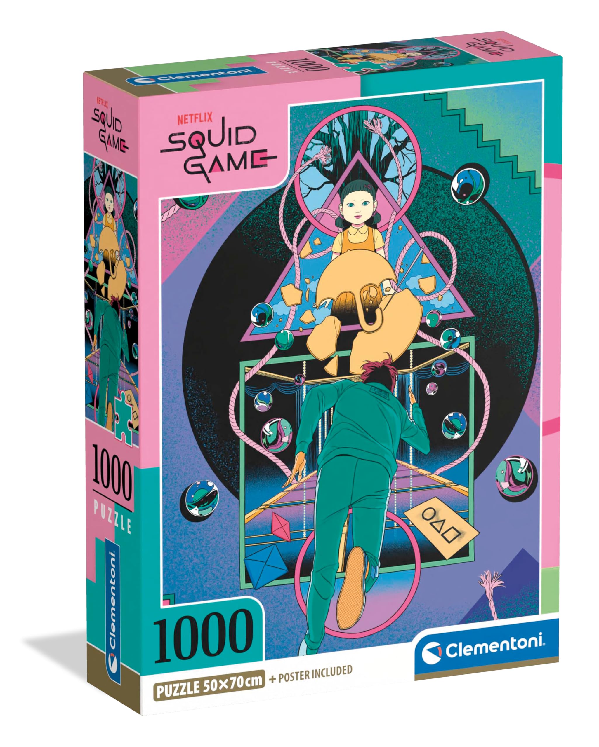 Clementoni Jigsaw Puzzle Collection - Squid Game 2, 1000 Pieces - Compact Box, Poster Included, Puzzle For Adults 14-99 Years, Gift For Men/Women, Made In Italy, 39900