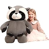 IKASA Giant Racoon Stuffed Animal Raccoon Plush Toy,31.5" Big Large Jumbo Soft Toys,Cute Huge Size Fat Fluffy Plushy Plushie,Gifts for Kids