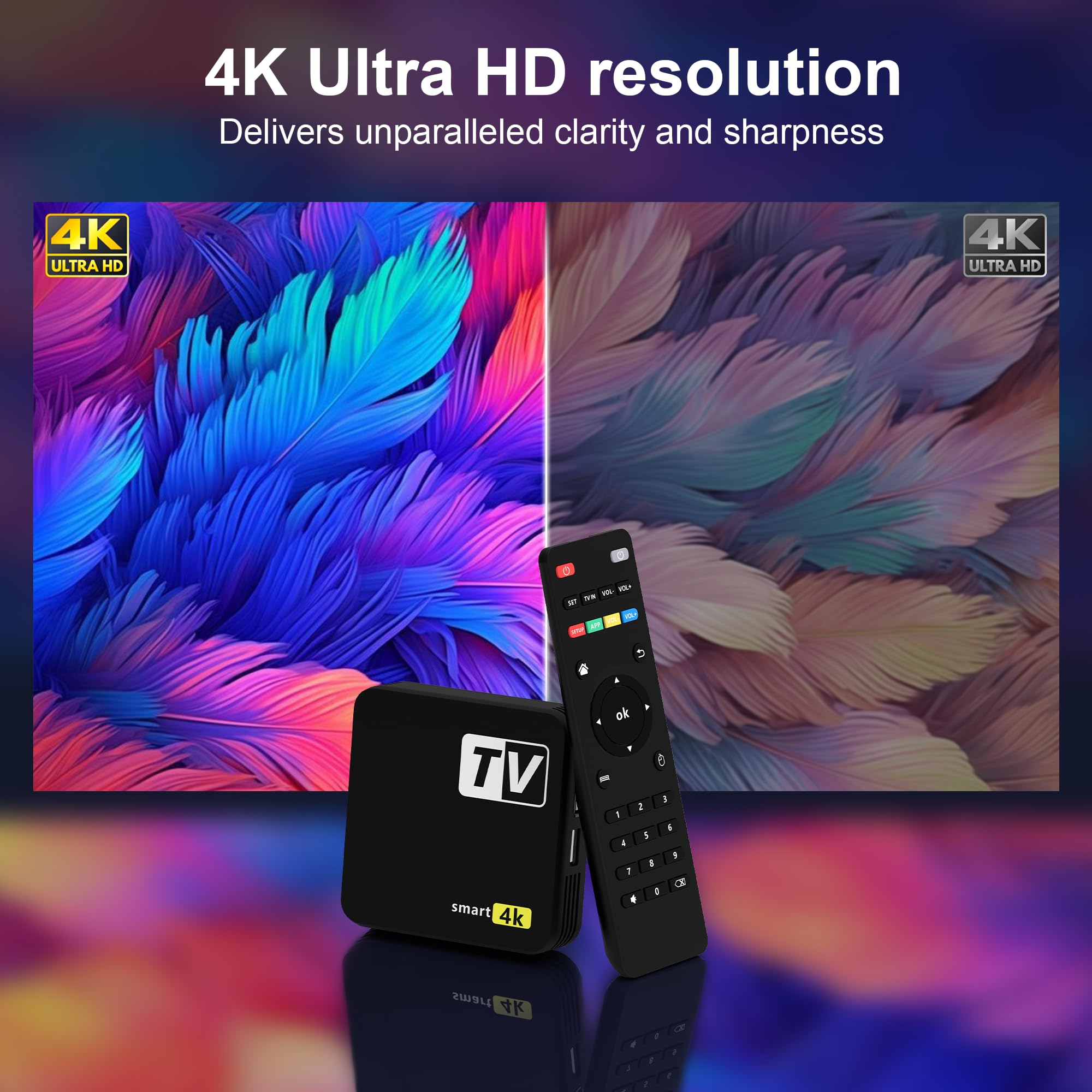 YFDSPSM 4K+ | HD/4K/HDR Streaming Device Featuring Remote, TV Controls, Blazing Fast Wi-Fi & Premium HDMI – Quick & Easy Setup