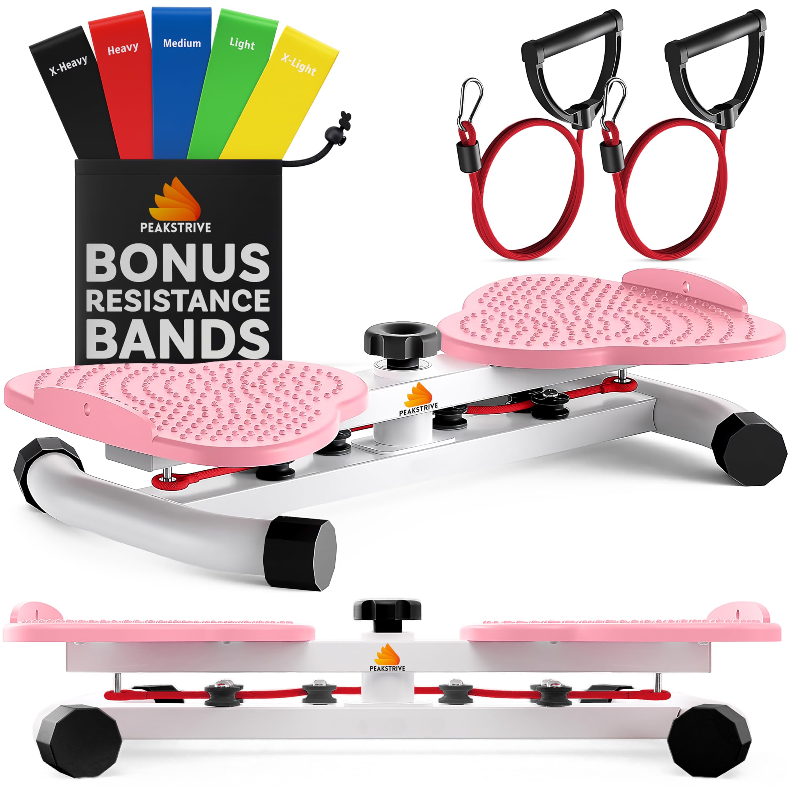 Photo 1 of Waist Twister Machine Exercise with 5 Resistance Bands, Ab Twister Board for Weight Loss, Waist Twister with 300lbs Capacity, Noiseless and Anti-Slip - Home Gym Equipment for Women(Pink)