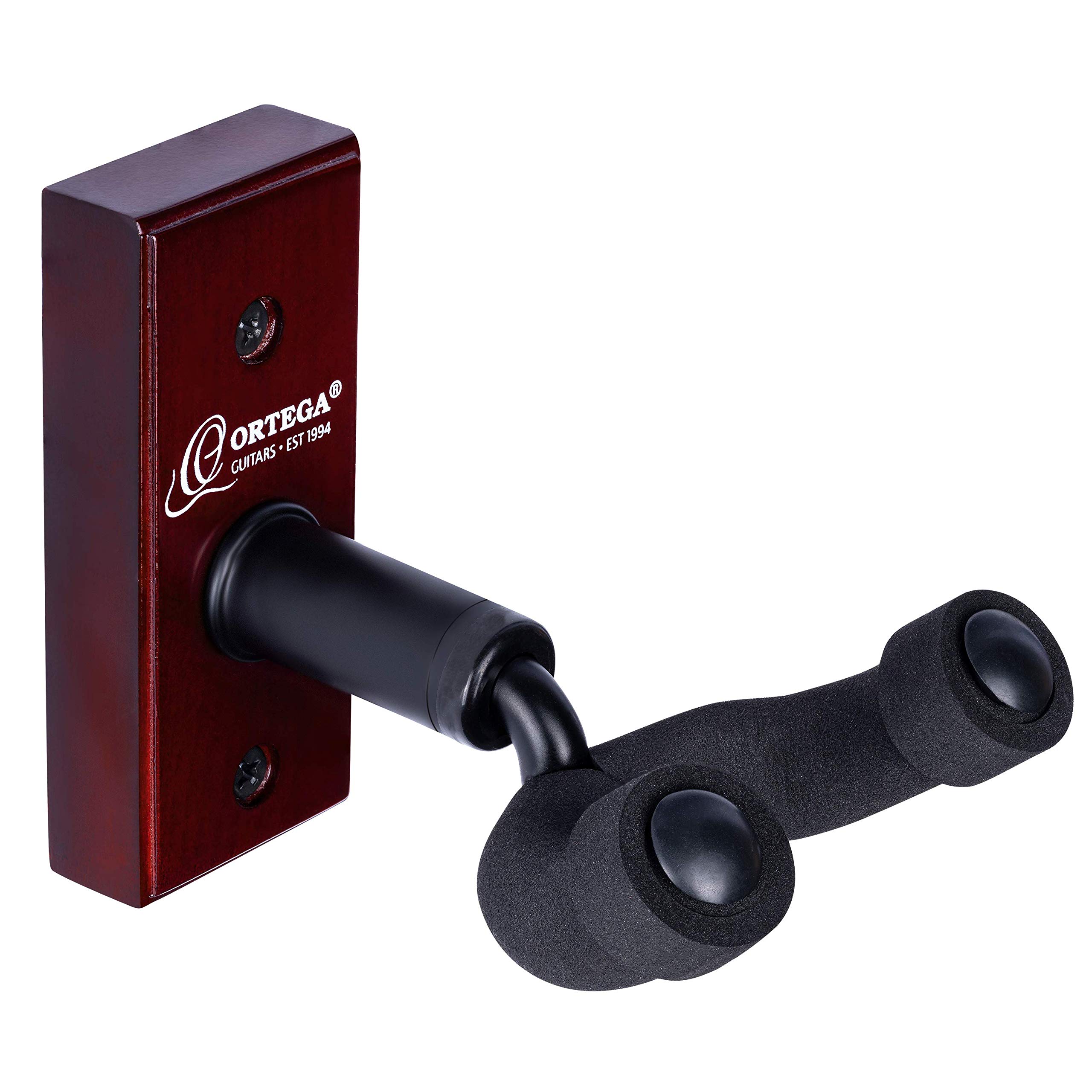 Ortega Guitars Ukulele Hanger Accessories - Wall Mount for Ukulele - Wood, Dark Red (OUH-1WR)