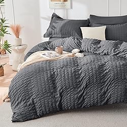 HYMOKEGE Queen Comforter Set Seersucker 7