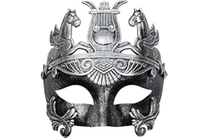 Ubauta Masculine Greek & Roman Soldier Masquerade Mask for Men Venetian Mask