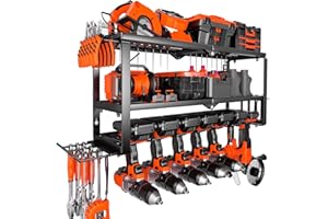 Heavy Duty 3-Layer Power Tool Organizer Wall Mount Rack, 330LBS Capacity Garage Storage for Cordless Drills,Tools, Workshop a