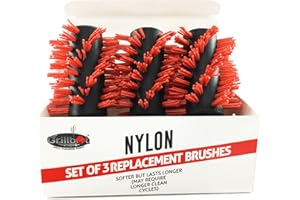 Grillbot Replacement Nylon Brushes for Grillbot Automatic Grill Cleaning Robot – Set of 3 Nylon Grill Brushes for All Grill Types, Non-Scratch & Long-Lasting