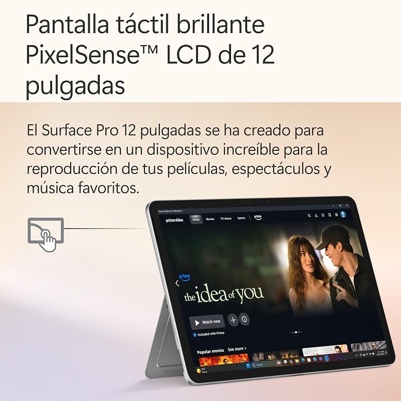 Microsoft Surface Pro | Copilot+ PC | Ecrã Táctil LCD de 12" | Snapdragon X Plus | 16GB de RAM | 256GB de armazenamento | Modelo mais recente | Platina