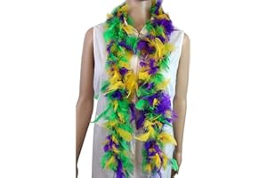 Flydreamfeathers Great for Party, Wedding, Halloween Costume, Christmas Tree, Decoration (Mardi Gras(yellow, purple, green))