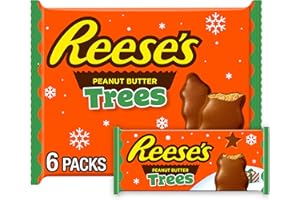 REESE'S Milk Chocolate Peanut Butter Trees, Christmas Candy Packs, 1.2 oz (6 Count)
