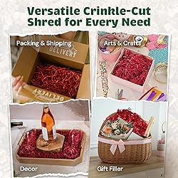CrinklePak 1LB USA Made Red Crinkle Paper Filler