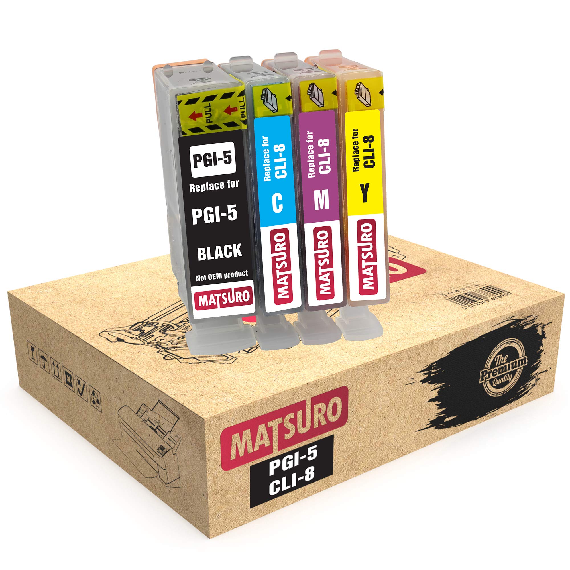 Matsuro Original | Compatible Ink Cartridges Replacement for CANON PGI-5 CLI-8 5 8 (1 SET)