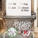 Duronic PS991 Cross Cut Paper Shredder 18 Sheets 28x4mm 31L Bin CD Card view 6