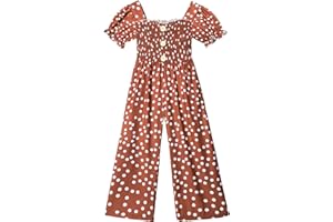 BAVADER Girls Romper 5-9 Years One Piece Girls' Jumpsuits & Rompers Short Sleeve Girls Jumpsuit Ruffle Smocked Casual