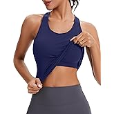 MathCat Seamless Workout Tops for Women with Built in Bra Athletic Tank Tops Yoga Runnning Workout Shirts Slim Fit