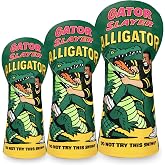 Hooked On Golf Headcovers Faux Leather Alligator Club Covers | 1pc/ 3pcs Golf Driver Headcover, 3 Wood Fairway Wood Cover, Hybrid Headcover for Men
